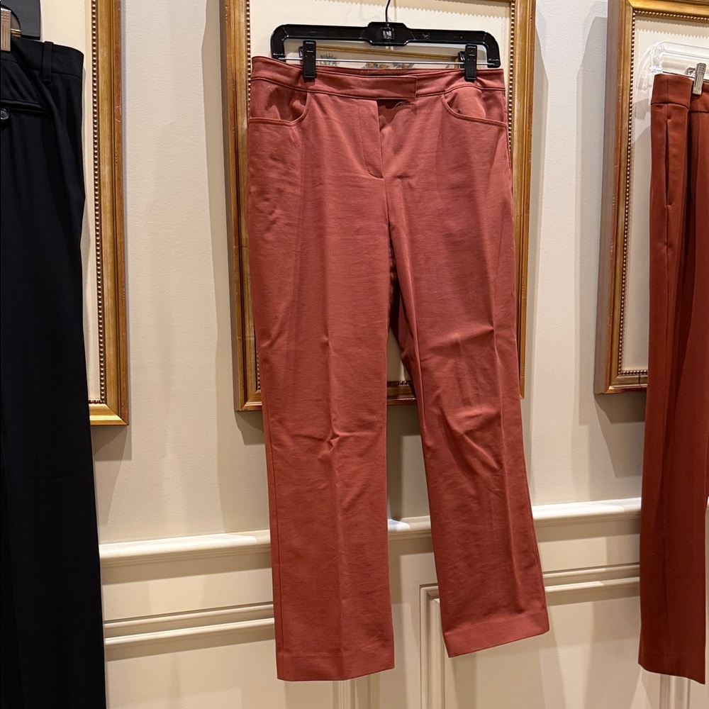 Theory Straight-Leg Pants in Dusty Rose